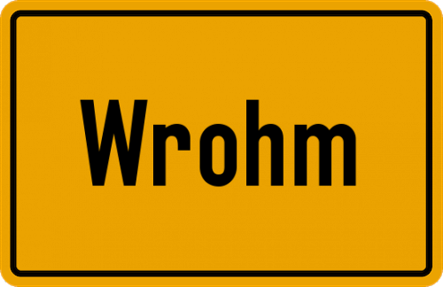 Ortsschild Wrohm, Dithmarschen