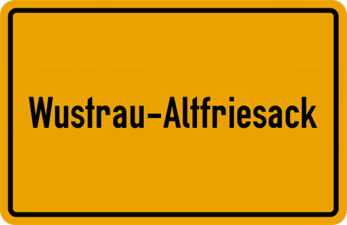 Ortsschild Wustrau-Altfriesack