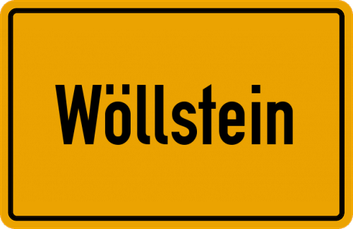 Ortsschild Wöllstein, Rheinhessen