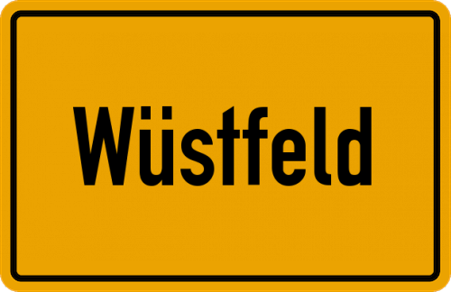 Ortsschild Wüstfeld