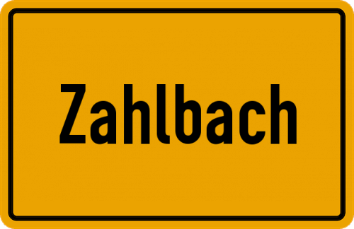Ortsschild Zahlbach