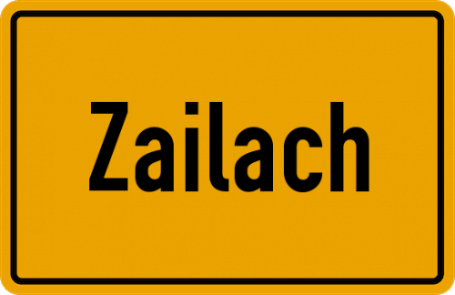 Ortsschild Zailach, Rottal