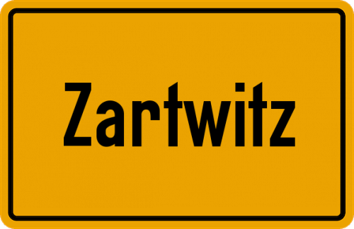 Ortsschild Zartwitz