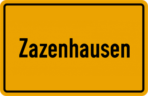 Ortsschild Zazenhausen