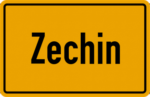 Ortsschild Zechin