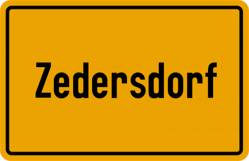Ortsschild Zedersdorf