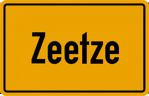 Ortsschild Zeetze, Kreis Lüchow-Dannenberg