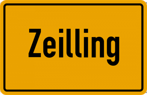 Ortsschild Zeilling, Niederbayern