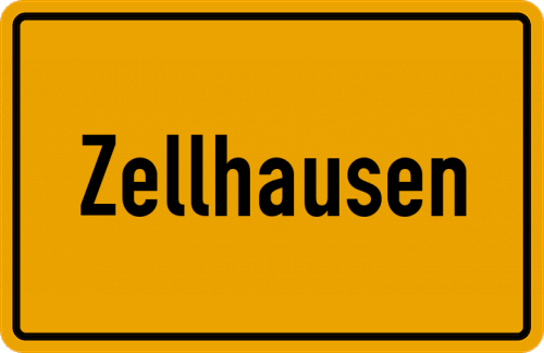 Ortsschild Zellhausen