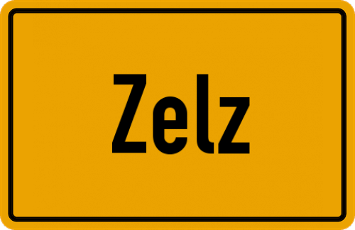 Ortsschild Zelz, Kreis Cham, Oberpfalz