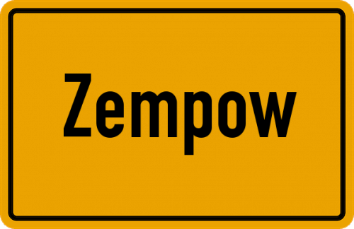 Ortsschild Zempow
