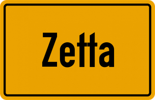Ortsschild Zetta