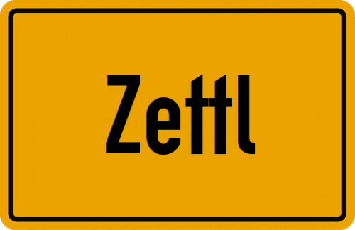 Ortsschild Zettl, Stadt