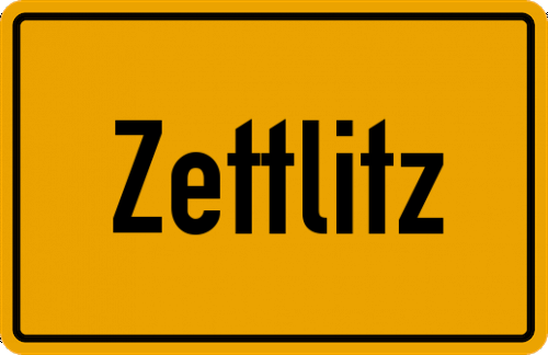 Ortsschild Zettlitz, Kreis Kulmbach