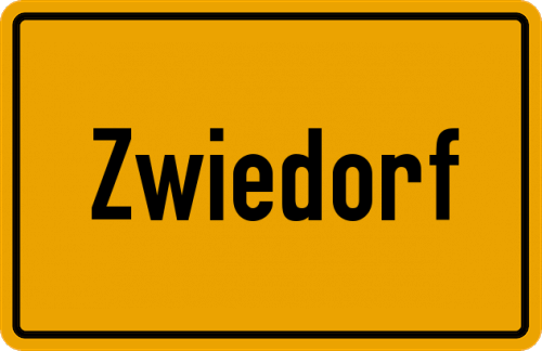Ortsschild Zwiedorf