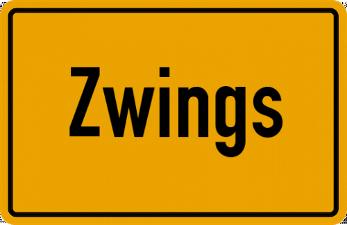 Ortsschild Zwings