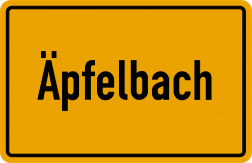 Ortsschild Äpfelbach