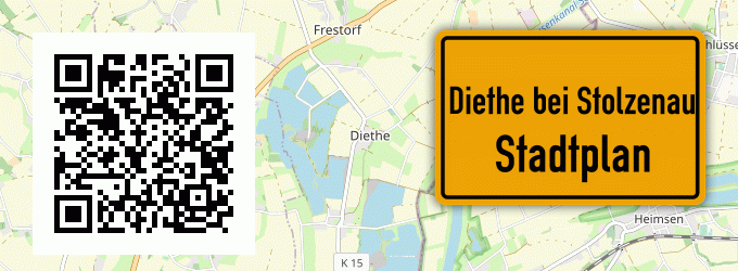Stadtplan Diethe bei Stolzenau, Weser