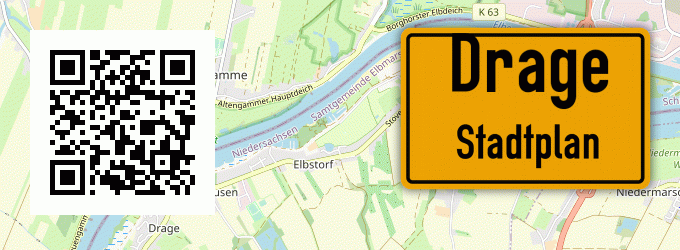 Stadtplan Drage, Elbe