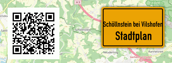 Stadtplan Schöllnstein bei Vilshofen, Niederbayern