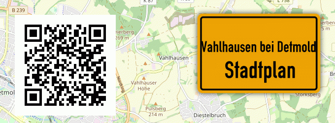 Stadtplan Vahlhausen bei Detmold