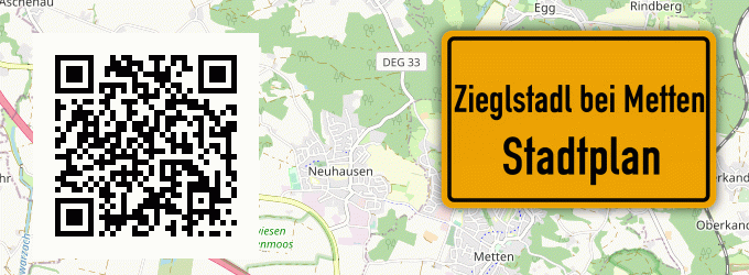 Stadtplan Zieglstadl bei Metten, Niederbayern