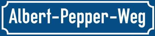 Straßenschild Albert-Pepper-Weg
