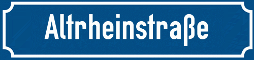 Straßenschild Altrheinstraße