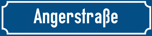 Straßenschild Angerstraße zum kostenlosen Download