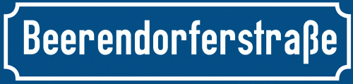 Straßenschild Beerendorferstraße zum kostenlosen Download