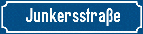 Straßenschild Junkersstraße zum kostenlosen Download