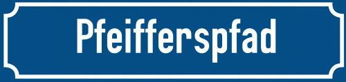 Straßenschild Pfeifferspfad zum kostenlosen Download