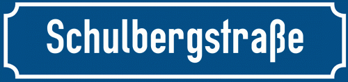 Straßenschild Schulbergstraße