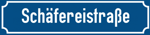 Straßenschild Schäfereistraße zum kostenlosen Download