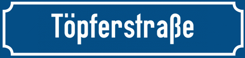 Straßenschild Töpferstraße zum kostenlosen Download