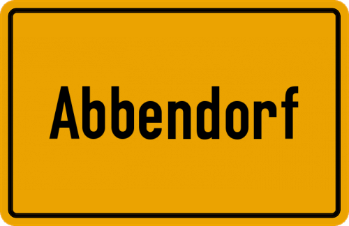 Ortsschild Abbendorf, Kreis Rotenburg, Wümme