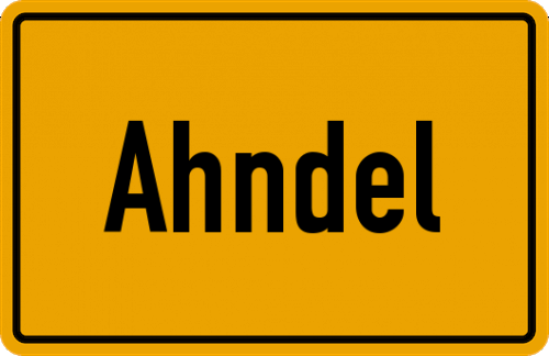 Ortsschild Ahndel