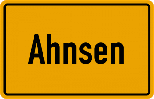 Ortsschild Ahnsen, Kreis Gifhorn