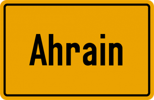Ortsschild Ahrain, Kreis Miesbach