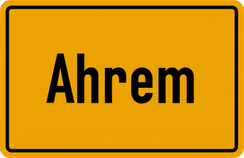 Ortsschild Ahrem