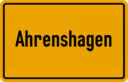 Ortsschild Ahrenshagen