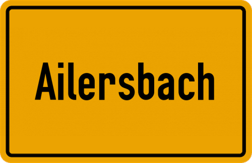 Ortsschild Ailersbach, Mittelfranken