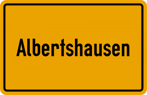 Ortsschild Albertshausen, Waldeck