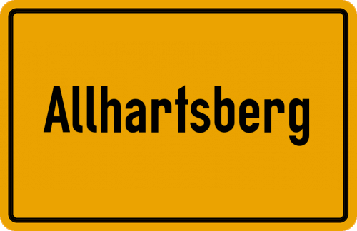 Ortsschild Allhartsberg