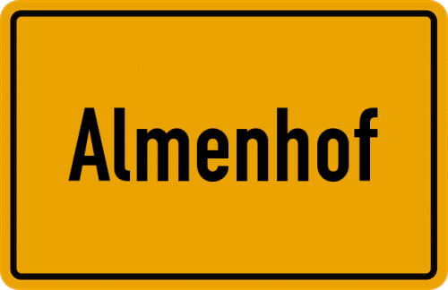 Ortsschild Almenhof