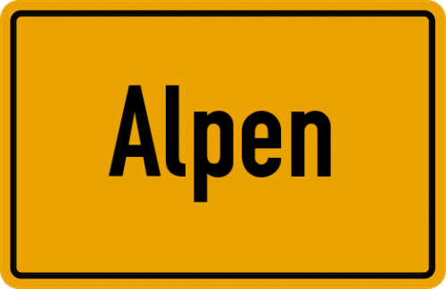 Ortsschild Alpen