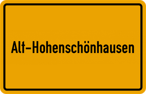 Ortsschild Alt-Hohenschönhausen