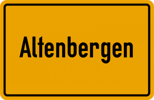 Ortsschild Altenbergen, Kreis Höxter