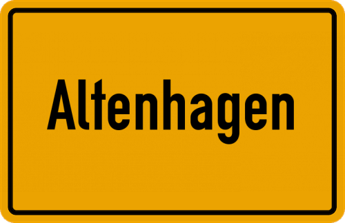 Ortsschild Altenhagen, Kreis Grafschaft Schaumburg