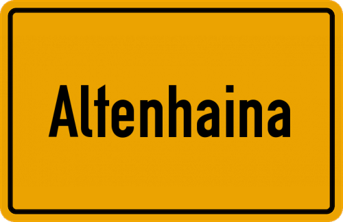 Ortsschild Altenhaina